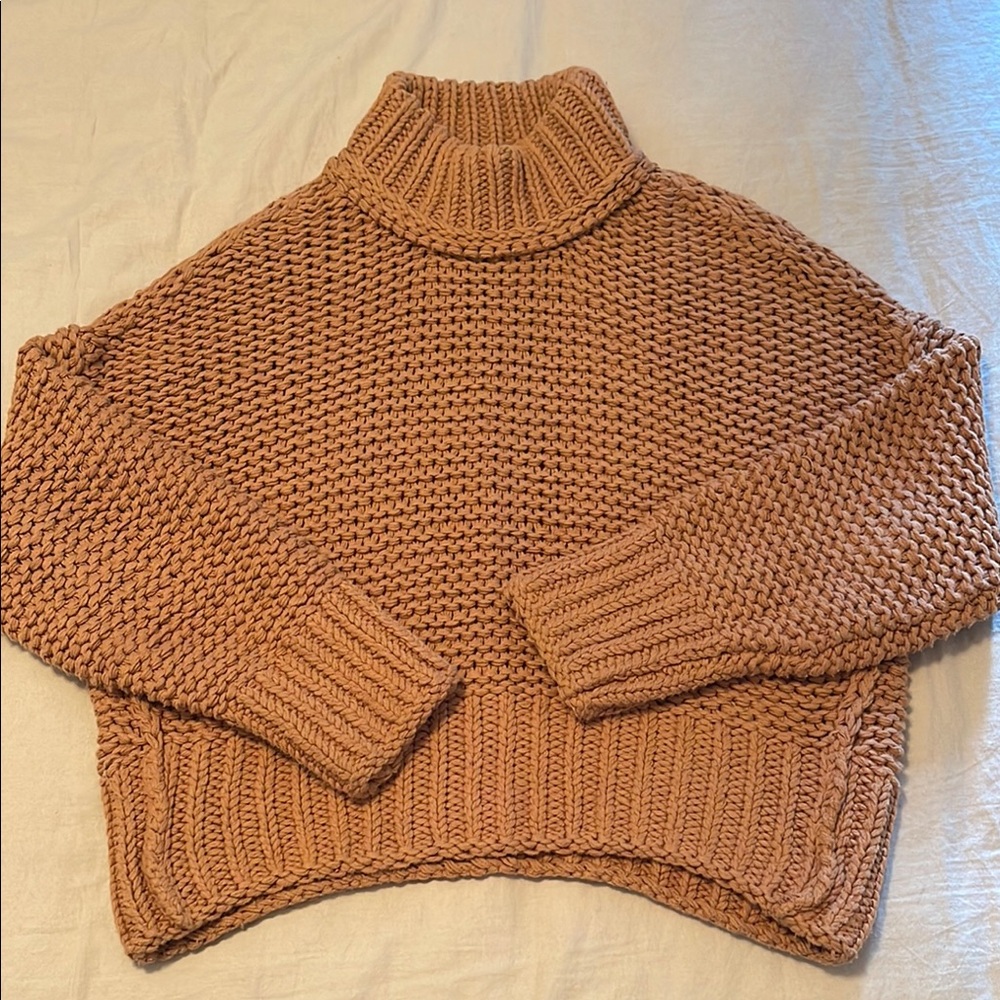 Free People My Only Sunshine Chunky Knit Turtleneck Sweater - M